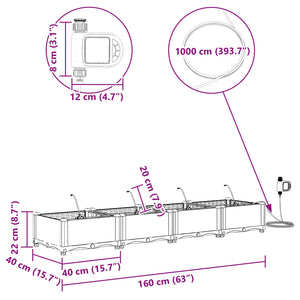 Garten Pflanzgefäß 4er Set Grau