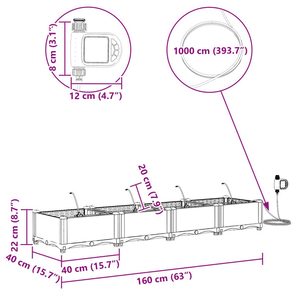 Garten Pflanzgefäß 4er Set Grau