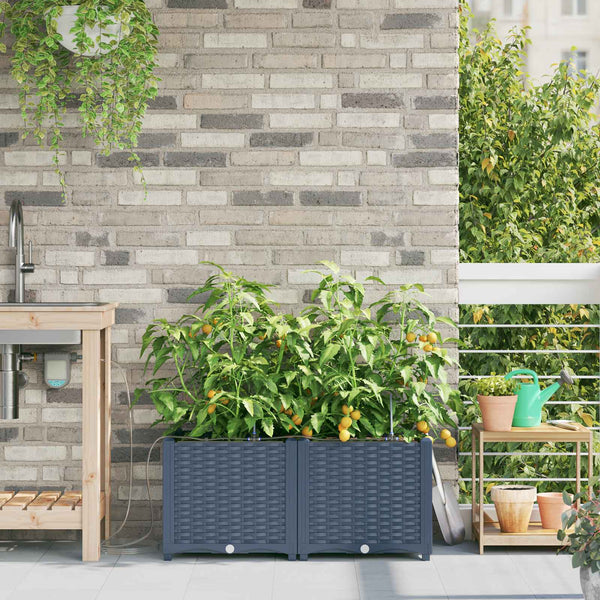 Graue Garten Pflanzgefäße, 2er-Set