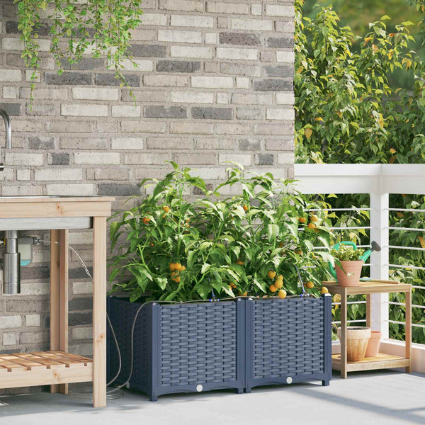 Graue Garten Pflanzgefäße, 2er-Set