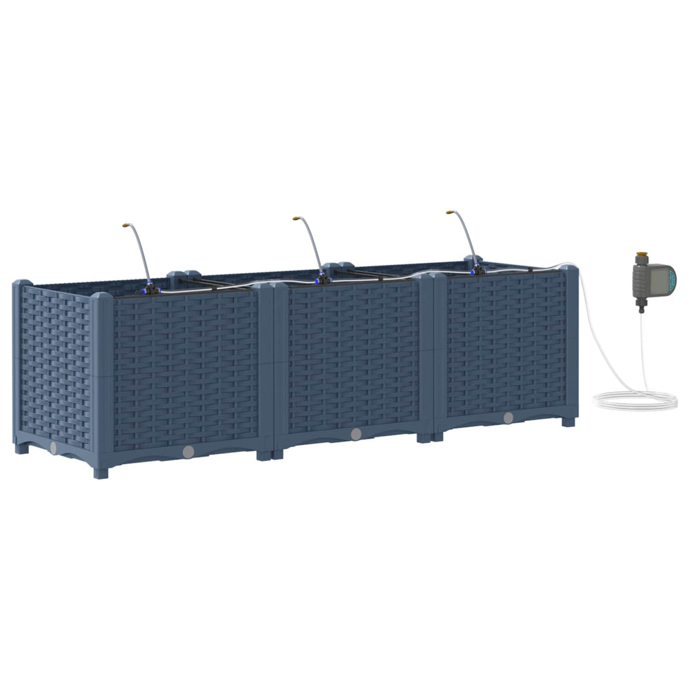 Garten Pflanzgefäß 3er Set Grau 120cm