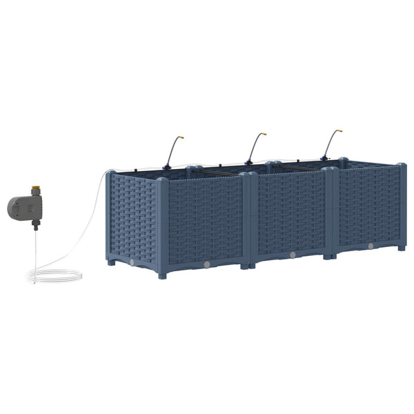 Garten Pflanzgefäß 3er Set Grau 120cm