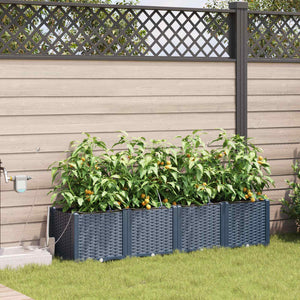 Garten Pflanzgefäß Grau 4er-Set