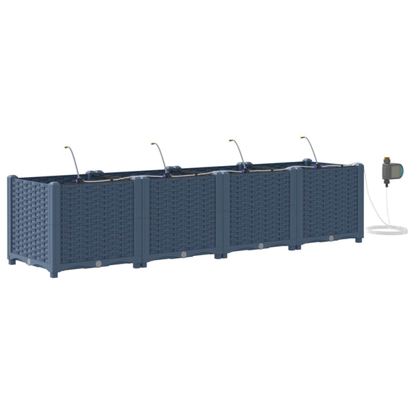 Garten Pflanzgefäß Grau 4er-Set