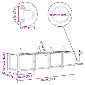 Garten Pflanzgefäß Grau 4er-Set
