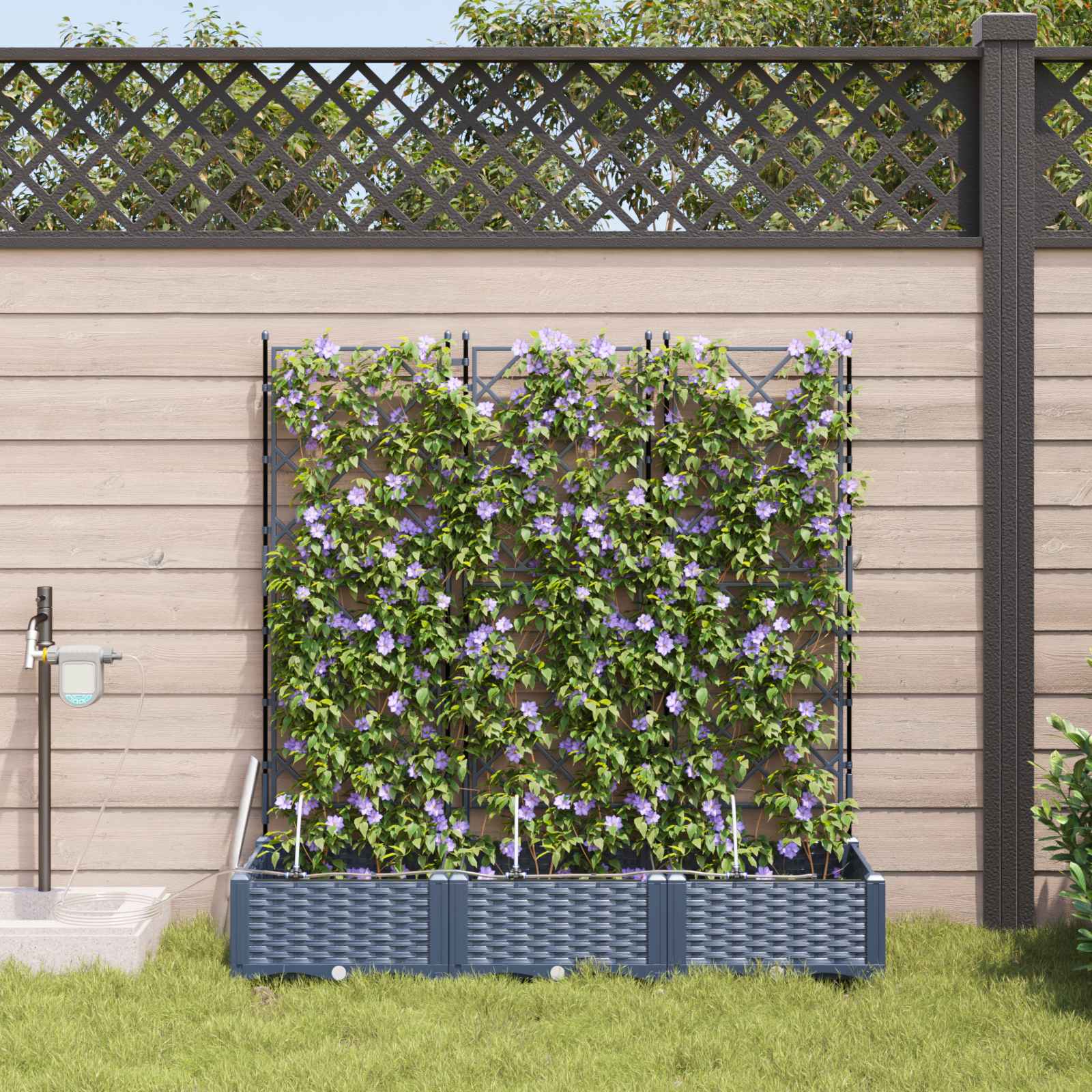 Garten Pflanzgefäß 3er Set Grau