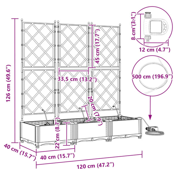 Garten Pflanzgefäß 3er Set Grau