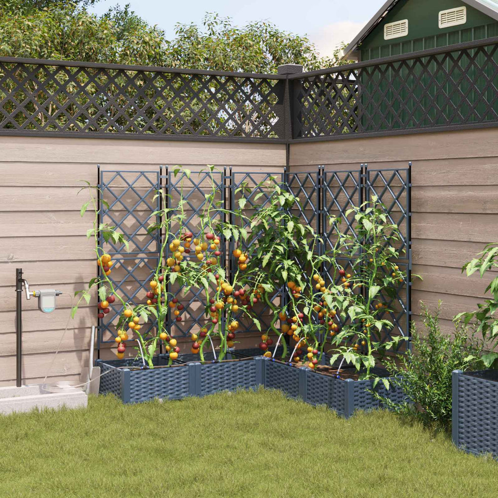 Garten Pflanzgefäß Set Grau, 5-teilig