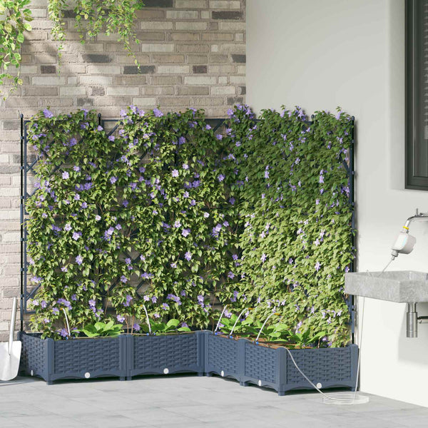 Garten Pflanzgefäß Set Grau, 5-teilig