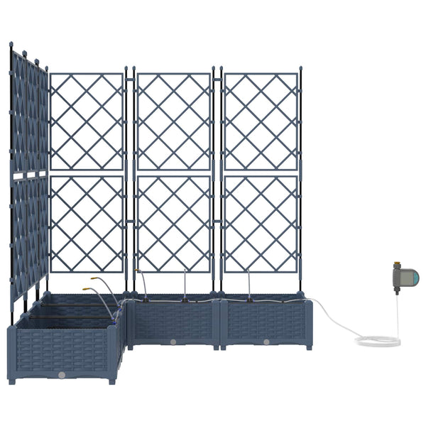 Garten Pflanzgefäß Set Grau, 5-teilig
