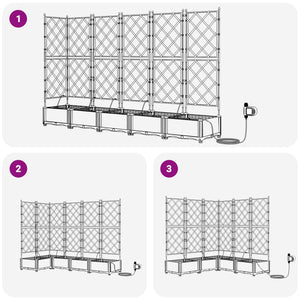 Garten Pflanzgefäß Set Grau, 5-teilig
