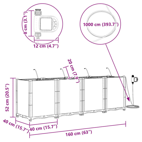 Garten Pflanzgefäß 4er Set Grau