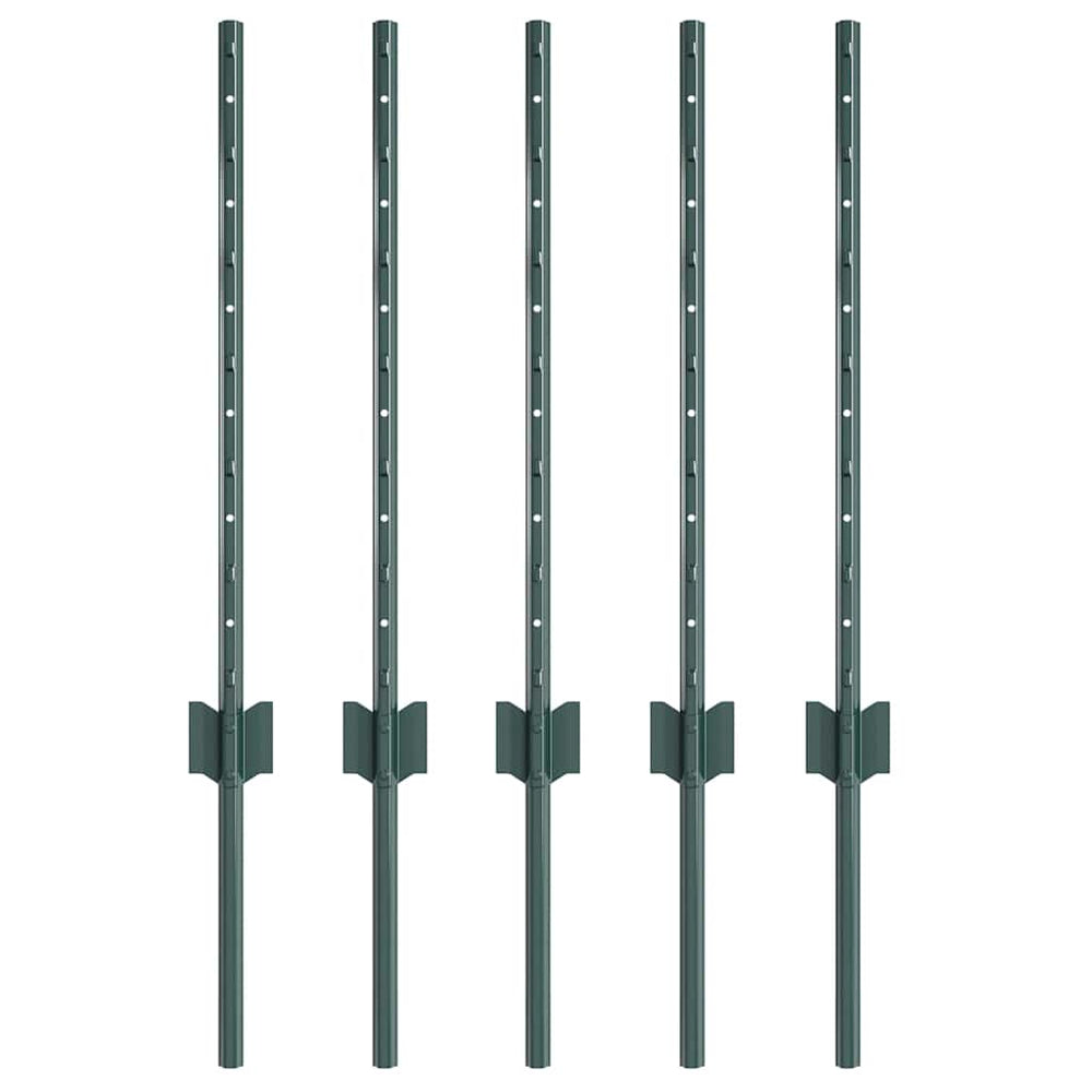 Grüne Zaunpfosten 100 cm, 5er-Set