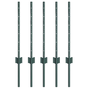 Grüne Zaunpfosten 100 cm, 5er-Set