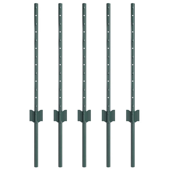 Grüne Zaunpfosten 100 cm, 5er-Set