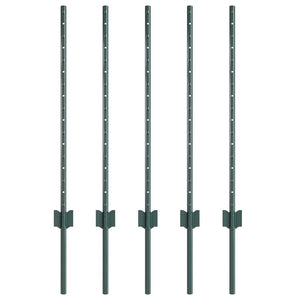 Grüne Zaunpfosten 120 cm, 5er-Set