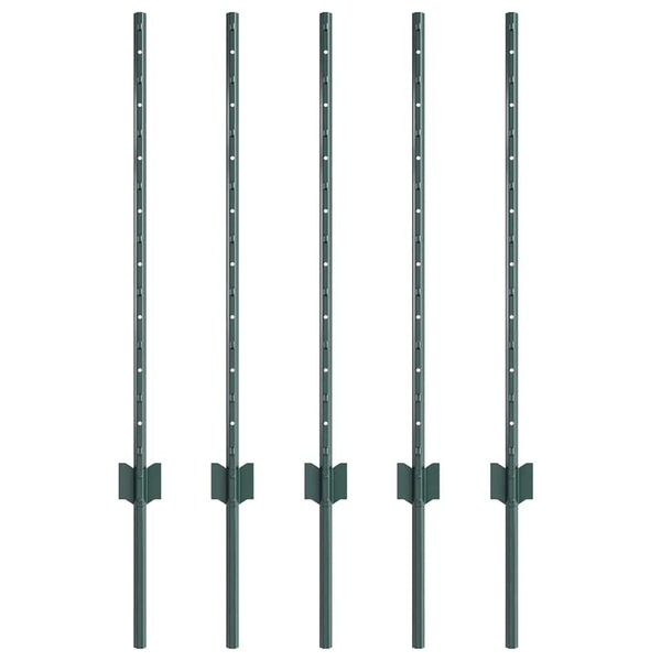 Grüne Zaunpfosten 120 cm, 5er-Set