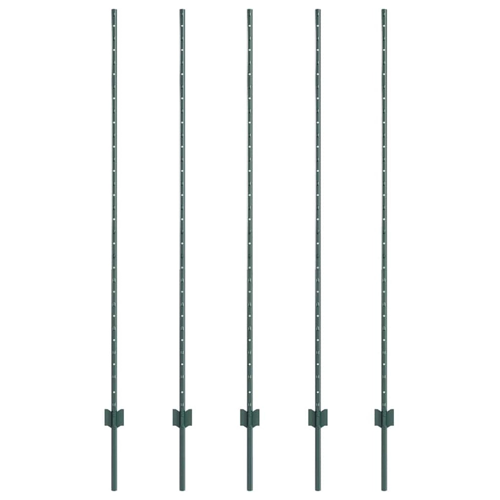 Zaunpfosten Set Grün 150cm Stahl