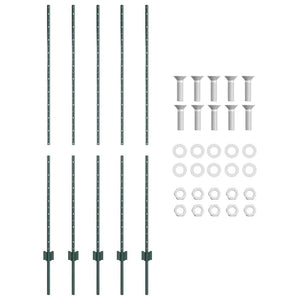 Zaunpfosten Set Grün 150cm Stahl