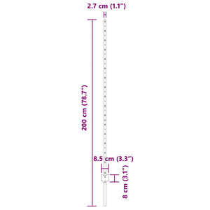 Zaunpfosten Set Grün 150cm Stahl