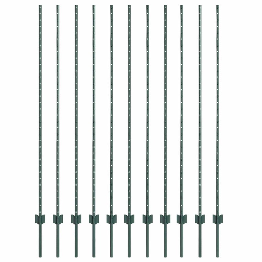 Grüne Zaunpfosten 150cm, 11er Set