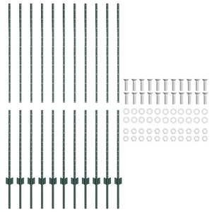 Grüne Zaunpfosten 150cm, 11er Set