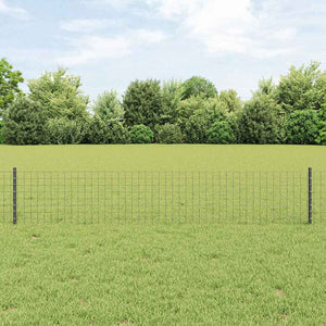 Zaunpfosten Stahl Grau 40cm 5er-Set