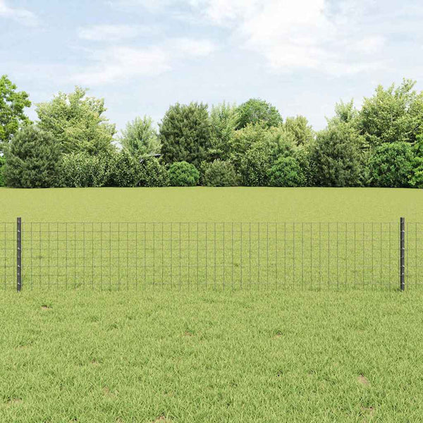 Zaunpfosten Stahl Grau 40cm 5er-Set