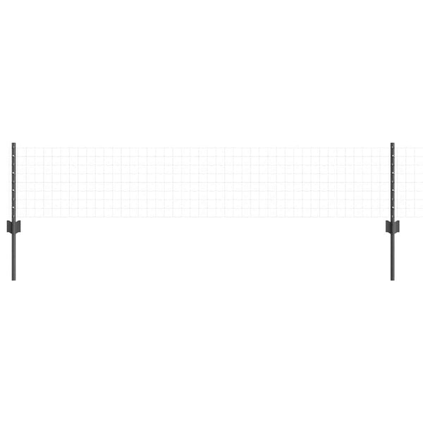 Zaunpfosten Stahl Grau 40cm 5er-Set