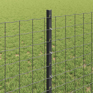 Zaunpfosten Stahl Grau 80cm 11er Set