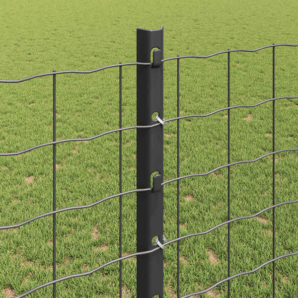 Zaunpfosten Stahl Grau 120 cm, 5er-Set