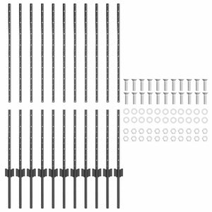 Stahl Zaunpfosten Grau 120 cm - 11er Set