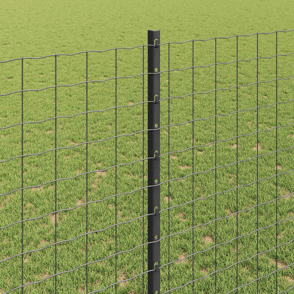 Zaunpfosten Stahl Grau 140cm 5er-Set