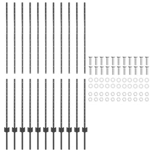 Stahl Zaunpfosten Grau 160 cm - 11er Set