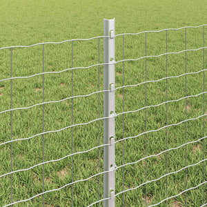 Stahl Zaunpfosten Silber 60cm, 11er Set