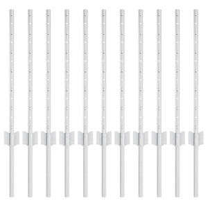 Stahl Zaunpfosten Silber 60cm, 11er Set