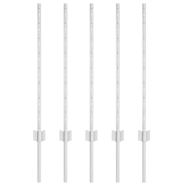 Zaunpfosten Silber 80 cm, 5er-Set