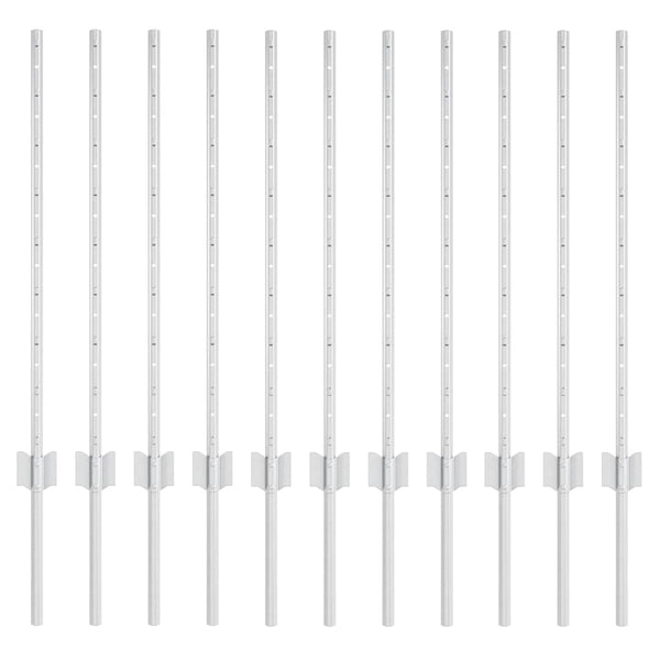 Zaunpfosten Silber 80cm, 11er Set