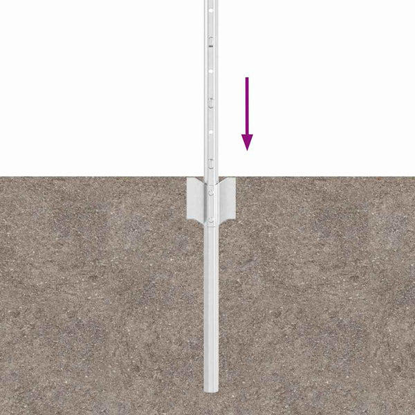 Zaunpfosten Silber 80cm, 11er Set