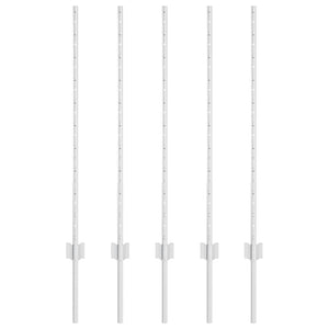Zaunpfosten Silber Stahl 100cm 5er-Set