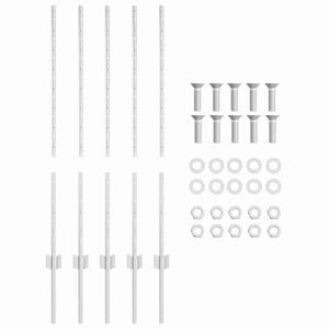 Zaunpfosten Silber Stahl 100cm 5er-Set