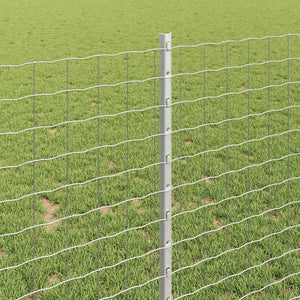 Zaunpfosten Silber Stahl 100 cm 11er-Set
