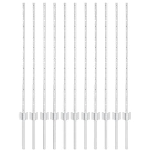 Zaunpfosten Silber Stahl 100 cm 11er-Set