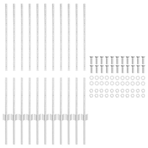 Zaunpfosten Silber Stahl 100 cm 11er-Set