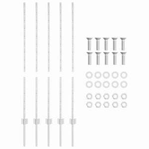 Zaunpfosten Silber Stahl 120cm 5er Set