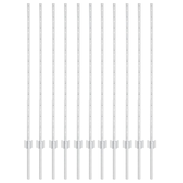 Zaunpfosten Silber Stahl 120 cm 11 Stk.