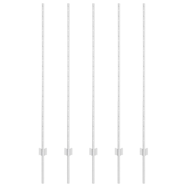 Zaunpfosten Silber 140 cm, 5er Set