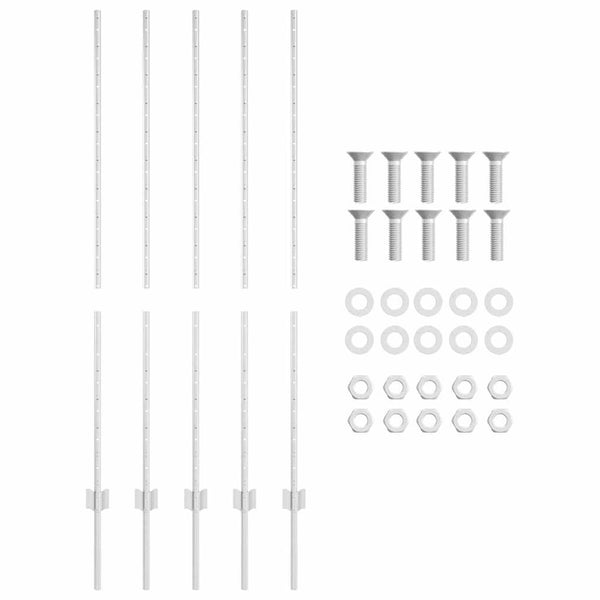 Zaunpfosten Silber 140 cm, 5er Set