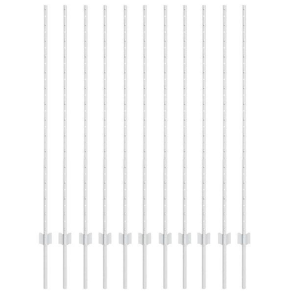 Zaunpfosten Silber Stahl 140 cm - 11er Set