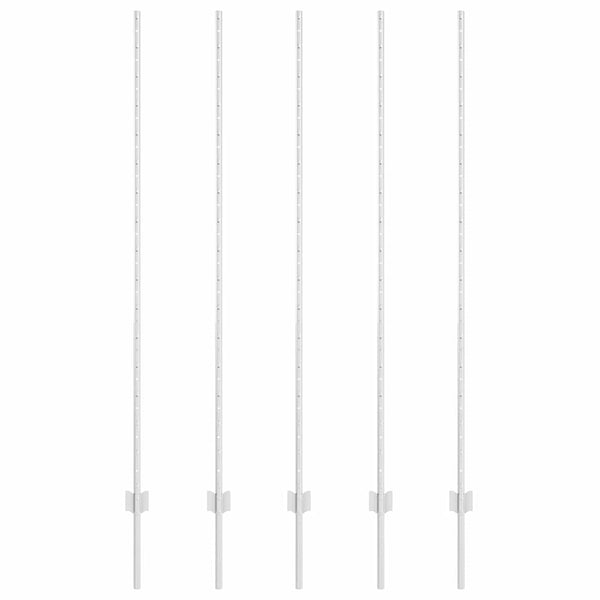 Zaunpfosten Silber 150 cm Stahl - 5er Set